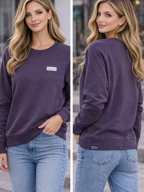 Patagonia Other - Patagonia Organic Cotton Crewneck Sweatshirt Purple Slim Fit Women’s Small